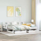 Daybed with Trundle and Drawers without Mattress White 80x200 cm 3302228