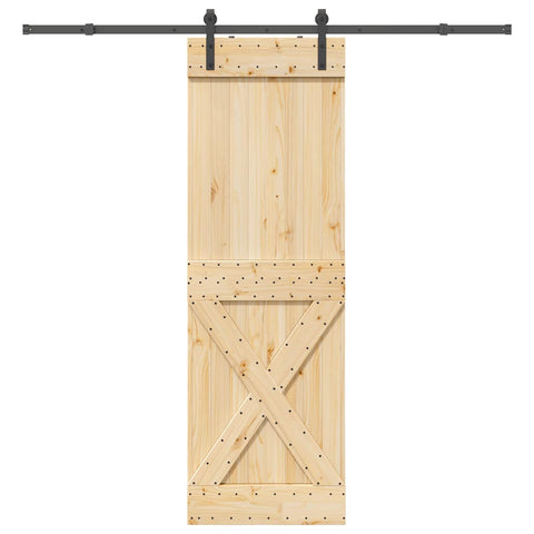 Sliding Door with Hardware Set 70x210 cm Solid Wood Pine 3332754