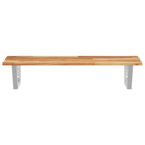 Basin Shelf Wall Mounted Steel and Solid Wood Acacia 3302723