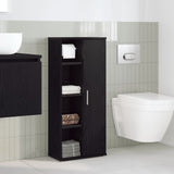 Bathroom Cabinet with Roll Holder Black 39x22x90 cm 858525