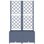 ZNTS Garden Planter with Trellis Dark Grey 80x40x136 cm PP 318251