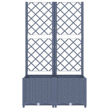 ZNTS Garden Planter with Trellis Dark Grey 80x40x136 cm PP 318251