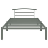 284662 Bed Frame without Mattress Grey Metal 90x200 cm