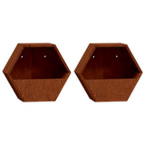 Wall Planters 2 pcs Rusty Corten Steel 46x10x40 cm 823685