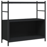 Bookshelf Black Engineered wood, Iron Adjustable Feet Bookshelf 832793