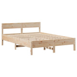 Bed Frame without Mattress 150x200 cm King Size Solid Wood Pine 3306924