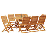 Garden Dining Set Folding 9 pcs Brown Solid Acacia Wood 3375759
