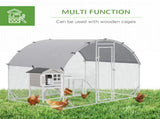 Walk In Chicken Run Galvanised Chicken Coop Hen Poultry House Cage Pet Playpen Garden with T3398P350078
