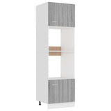Microwave Cabinet "Lyon" Grey Sonoma 60x57x207 cm Engineered Wood 815604