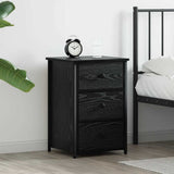 Bedside Cabinet Black Oak 40 x 36 x 60 cm Solid Reclaim Wood 871261