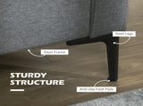 Two-Seater Sofa, with Steel Legs - Grey T3398P423899