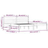Bed Frame without Mattress 180x200cm White Super King Size 810446
