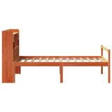 Bookcase Bed without Mattress Wax Brown 75x190 cm Small Single Solid Wood Pine 3322065