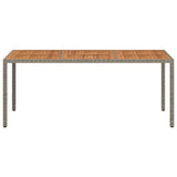 Garden Table 190x90x75 cm Poly Rattan and Acacia Wood Grey 316723
