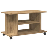 TV Cabinet with Castors Artisan Oak 80x40x45 cm Engineered Wood 855791