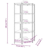 5-Layer Corner Shelf Blue Steel&Engineered Wood 152873