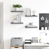 Floating Wall Shelves 4 pcs Grey 40x23.5x3.8 cm MDF 323849