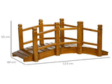 Wooden Garden Bridge with Safety Railings, Arc Footbridge for Pond Backyard Stream, Brown T3398P555942