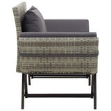 Garden Bench with Cushions Grey 176 cm Poly Rattan 317183