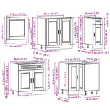 11 Piece Kitchen Cabinet Set "Porto" Smoked Oak Engineered Wood 3314936