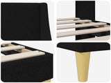 Bed Frame with Headboard Black 90 x 190 cm Fabric 42027377