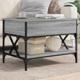 Coffee Table Grey Sonoma 70x50x50 cm Engineered Wood and Metal 845354