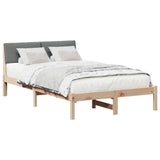 Bed frame Brown and dark grey 120 x 200 cm Solid pine wood 878540