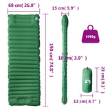 Self Inflating Camping Mattress with Pillow 1-Person Green 4007121