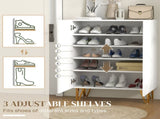 Narrow Shoe Storage Cabinet with Soft-Close Hinges and Adjustable Shelves for 15-20 Pairs of Shoes, T3398P344126
