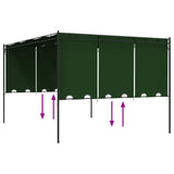Gazebo 4 x 3 x 2.3 m Green Polyester and Steel 42030539