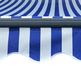 Manual Retractable Awning with LED 300x250 cm Blue and White 3055220