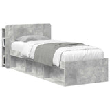 Headboard Cabinet with Storage Concrete Grey Engineered Wood 8001195