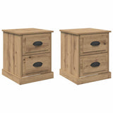 Bedside Cabinet with Drawer 2 pcs Artisan Oak 39 x 39 x 47.5 cm 881331