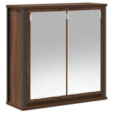 Bathroom Furniture Set with Shelf 5 pcs Brown Oak and Black 3328388