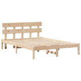 Bed Frame with Headboard Brown 140 x 200 cm Solid Pine wood 872161