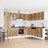 ZNTS 14 Piece Kitchen Cabinet Set Lucca Old Wood Engineered Wood 3314989