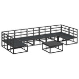 Garden Sofa Set with Cushion 8 pcs Black Aluminium 3378851