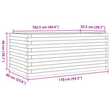 Garden Planter White 110x60x46 cm Solid Wood Pine 3282460