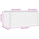 Garden Planter White 110x60x46 cm Solid Wood Pine 3282460