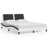 Bed Frame without Mattress "Zadar" White and Black 160x200 cm Faux Leather 3208197