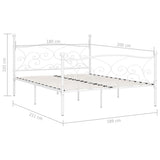 Bed Frame without Mattress with Slatted Base White Metal 180x200 cm Super King 284452