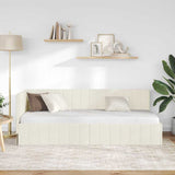 Corner Bed Frame with Headboard Cream 80 cm x 200 cm Velvet 42016375