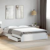 Bed Frame with Drawers without Mattress White 150x200 cm King Size 3280650