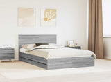 Bed Frame with Drawer Grey Sonoma 120 x 190 cm Engineer Wood 3411143
