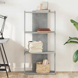Bookcase 3-Tier Concrete Grey 60x30x120 cm Engineered Wood 860268