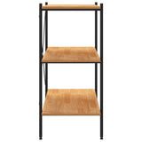 3-Tier Shelving Unit Black and Oak 80x40x92 cm 336340