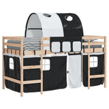 Kids' Loft Bed with Tunnel without Mattress White&Black 80x200cm 3206982