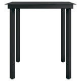 Garden Dining Set Black Powder-coated steel, glass, plastic Large 3099266