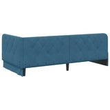 Corner Bed Frame with Headboard Blue 90 x 200 cm Velvet 42016532