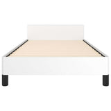 Bed Frame without Mattress White Twin XL Faux Leather 347528